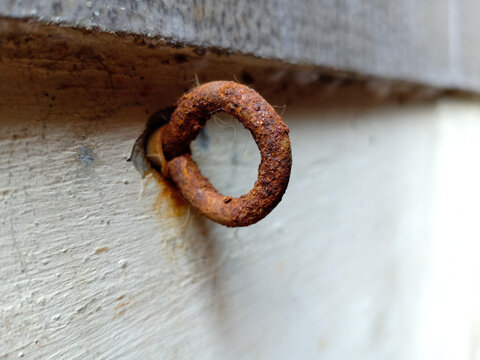 Rusty Iron Bolt Exposed To Oxidation Process