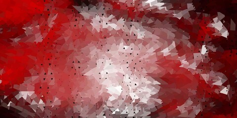 Dark red vector polygonal background.