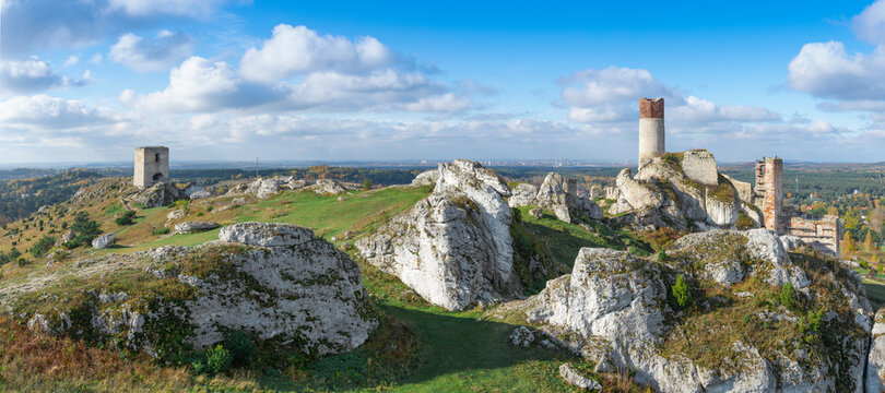 Ruins of the castle in Olsztyn, Poland
