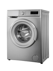 gray washing machine isolated on white background.