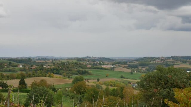 Monferrato hills in a cloudy day