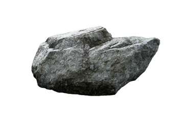 A Big stone for outdoor garden decoration isolated on white background. Limestone is a sedimentary rock.