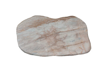 Marble slab for outdoor garden decoration isolated on white background.