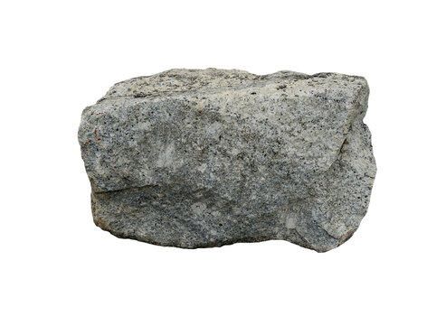 Big granite rock stone for outdoor garden decoration isolated on white background.