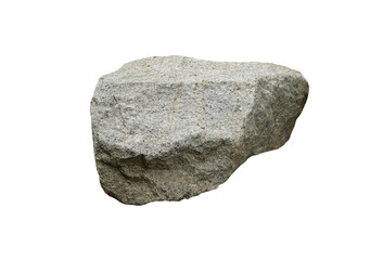 Big granite rock stone for outdoor garden decoration isolated on white background.