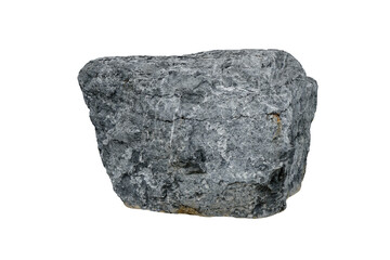 A Big stone for outdoor garden decoration isolated on white background. Limestone is a sedimentary rock.