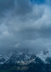 Fototapeta na wymiar Clouds and Peaks, Grand Teton National Park, Wyoming, Usa, America