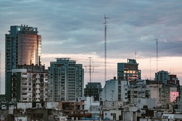 Fototapeta premium sunset over city