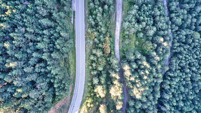 Aerial view of natural areas in Berga, Spain