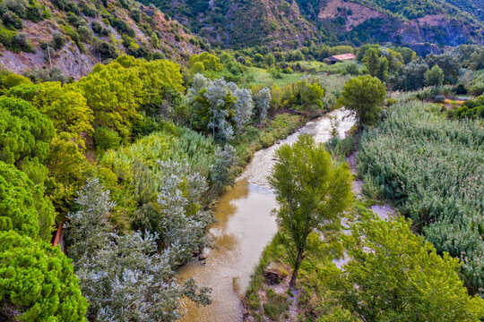 Old and abandoned town near Olesa de Montserrat in Barcelona, &acirc;&euro;&lsaquo;&acirc;&euro;&lsaquo;surrounded by a river and forest
