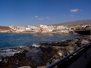 Obraz premium Attractive hotels overlooking the coast at La Caleta, Teneriffe, Canary islands, Spain