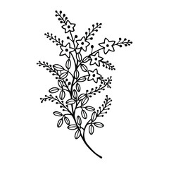 Decorative flowers. Vector stock illustration eps 10. Outline, hand drawing.