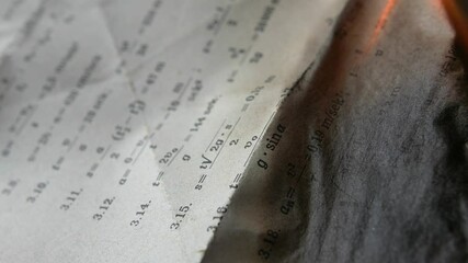 Burning Old Sheet of Paper with Mathematical Formulas and Equations - Powered by Adobe