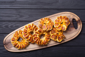 Homemade baked sausage dough