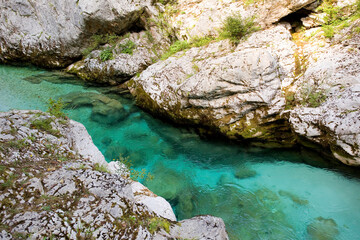 Soca or Isonzo river, Slovenia, Europe.