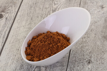 Cocoa powder in the bowl
