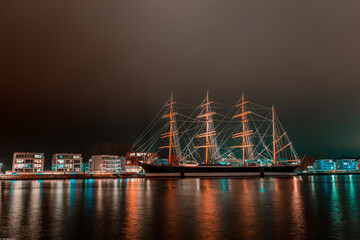 Sailship At Night