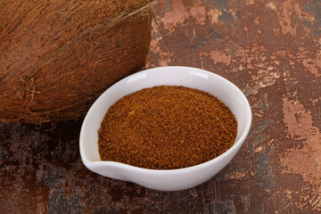 Coconut brown sugar in the bowl