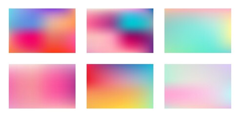Pack of bright blurred gradient mesh