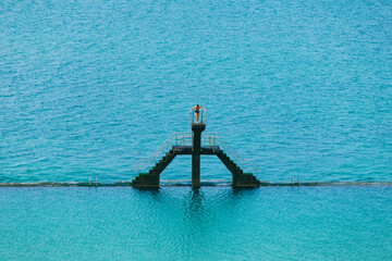 pool on the coast, brittany