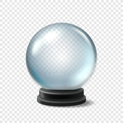 Christmas snow globe isolated on transparent background