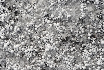 Snow, Ice and Hail on a Black Background