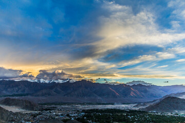 Obraz na płótnie Canvas Sunset in Leh City, Ladakh