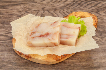 Raw pollock fish fillet for cooking