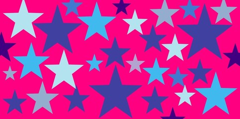 Obraz premium seamless pattern with stars. pink background with smiling stars. vector illustration. for an ad, business, wrapping sheet, Christmas, festival decoration