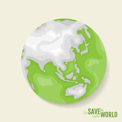 ECO FRIENDLY. Ecology concept with Green Eco Earth. Vector illustration