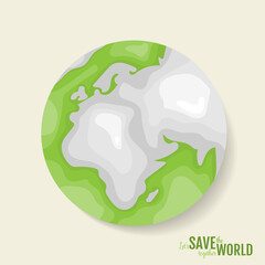 ECO FRIENDLY. Ecology concept with Green Eco Earth. Vector illustration