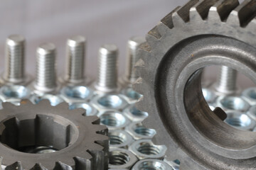 close up of gears