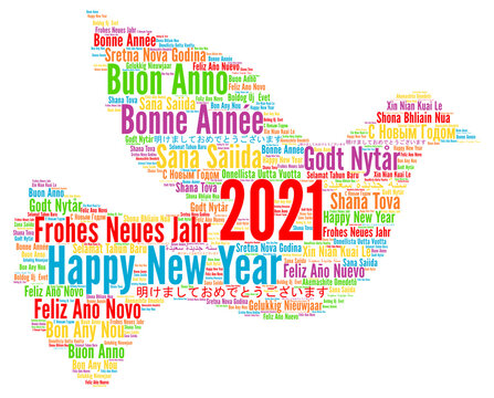 Happy New Year 2021 in different languages 