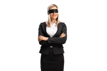 Obraz na płótnie Canvas Businesswoman with a blindfold
