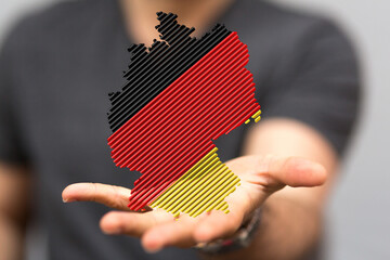 germany map digital outline silhouette 3d