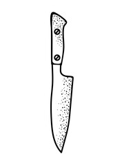Hand drawn vector illustration of knife. Doodle style sketch.