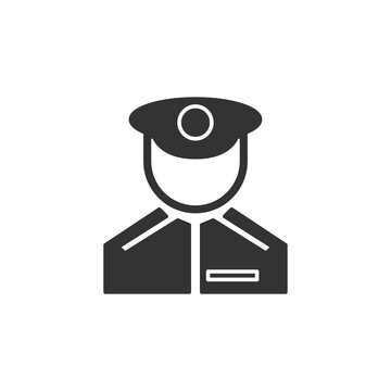 Man with uniform icon isolated on white background. Officer symbol modern, simple, vector, icon for website design, mobile app, ui. Vector Illustration