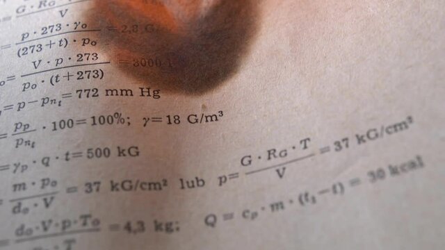 Burning Old Sheet of Paper with Mathematical Formulas and Equations