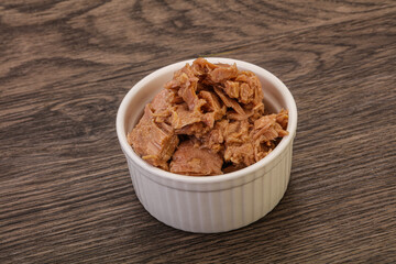 Canned tuna fillet for salad