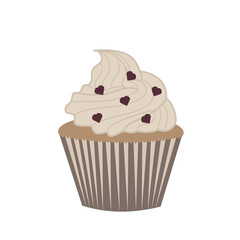 Cupcake vector illustration isolated on white background. Coffee break party element in flat cartoon style. 