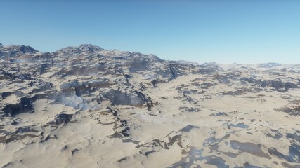 science fiction landscape, view from a beautiful planet, beautiful space background, alien planet landscape 3d render