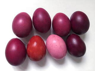 painted chicken eggs purple gradient