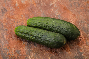 Ripe organic natural green cucumber