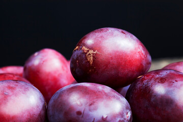 red homemade plums during cooking