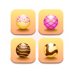 Set Abstract Collection Chocolate Candy Sweet Food Logo Vector Icon Symbol