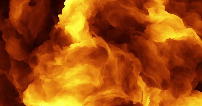 Fire And Flames Moving Fast. Cartoon Style. Perfect Loop. Smooth 4K Background Animation.