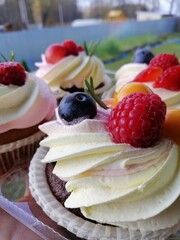dessert with berries