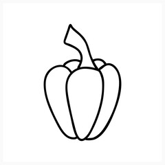 Doodle pepper icon isolated on white. Sketch food. Vector stock illustration. EPS 10