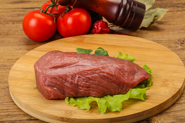 Raw beef piece for cooking