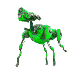 Fototapeta premium cyber watchman dog walking